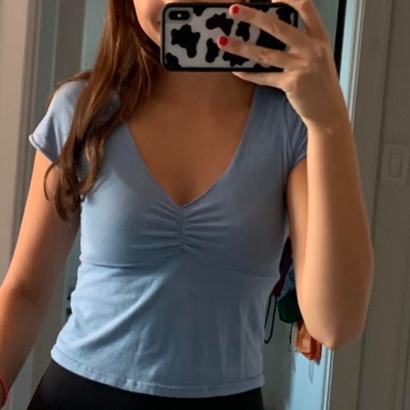 brandy melville blue cropped top - Picture 1 of 2